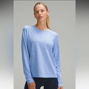 Lululemon license to train long sleeve heather pipe dream blue